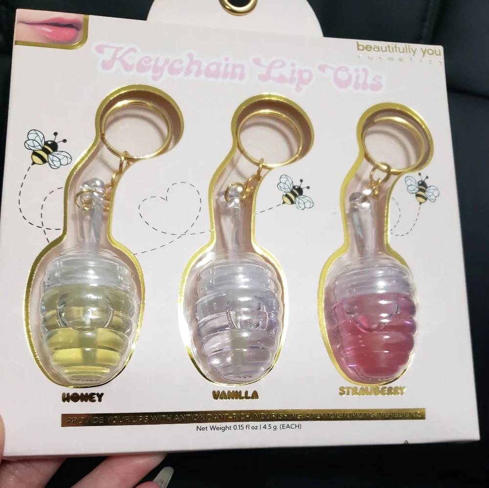 Keychain Lip Oils Set - Honey, Vanilla, Strawberry
